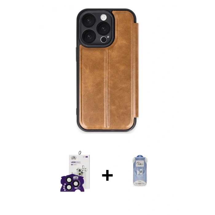 MARSİLYAN™- iPhone 16 Pro Max Kılıf Zirve Yansıma Serisi - Siyah Joko Magic 5D Cam + Bilvis Titan Kamera Lens - SH