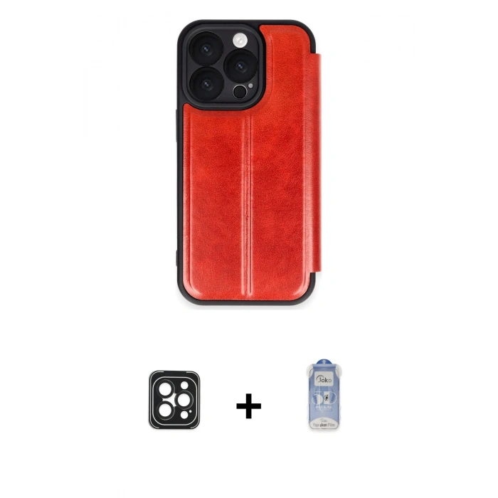 MARSİLYAN™- iPhone 16 Pro Max Kılıf Zirve Yansıma Serisi - Siyah Joko Magic 5D Cam + PVD Metal Kamera Lens - SH