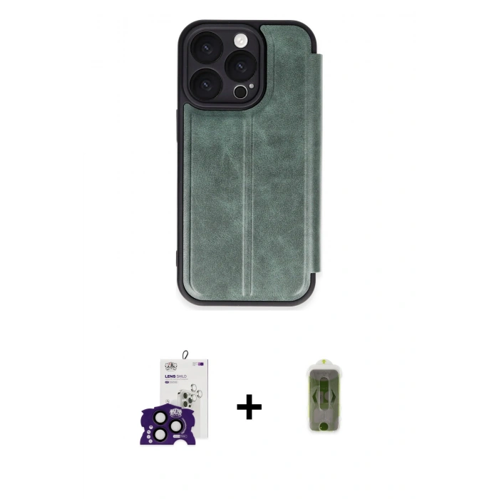MARSİLYAN™- iPhone 16 Pro Max Kılıf Zirve Yansıma Serisi - Siyah Joko Magic 5D Hayalet Cam + Bilvis Titan Kamera Lens - SH