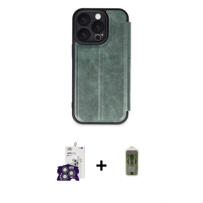 MARSİLYAN™- iPhone 16 Pro Max Kılıf Zirve Yansıma Serisi - Siyah Joko Magic 5D Hayalet Cam + Bilvis Titan Kamera Lens - GS