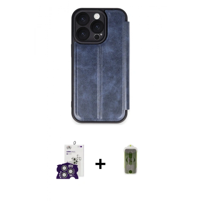 MARSİLYAN™- iPhone 16 Pro Max Kılıf Zirve Yansıma Serisi - Siyah Joko Magic 5D Hayalet Cam + Bilvis Titan Kamera Lens - GS