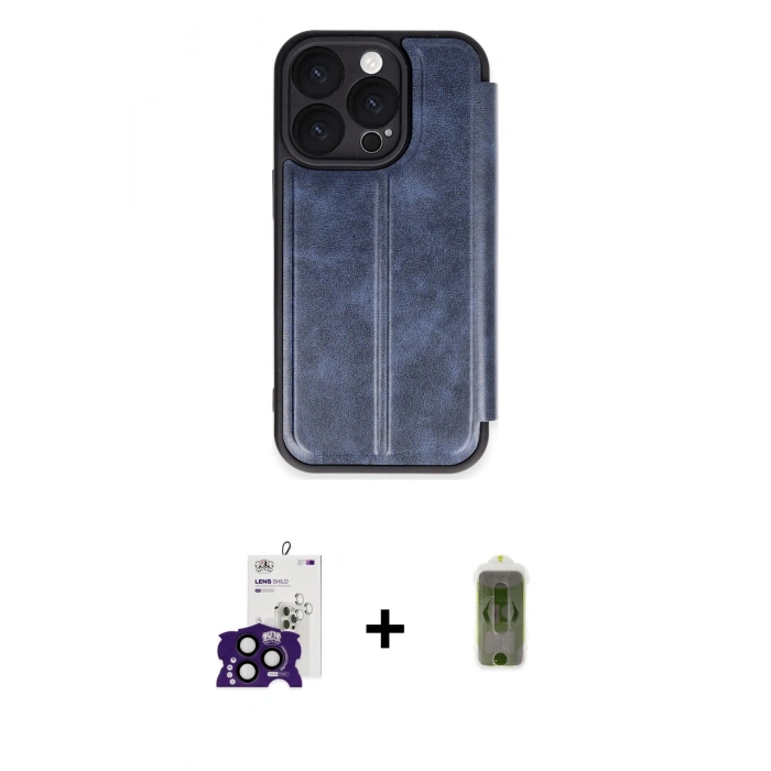 MARSİLYAN™- iPhone 16 Pro Max Kılıf Zirve Yansıma Serisi - Siyah Joko Magic 5D Hayalet Cam + Bilvis Titan Kamera Lens - SH