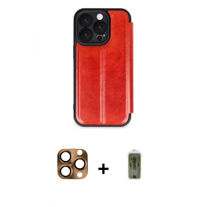 MARSİLYAN™- iPhone 16 Pro Max Kılıf Zirve Yansıma Serisi - Siyah Joko Magic 5D Hayalet Cam + Çöl Titanyum Pers Alüminyum Kamera Lens