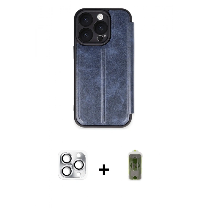 MARSİLYAN™- iPhone 16 Pro Max Kılıf Zirve Yansıma Serisi - Siyah Joko Magic 5D Hayalet Cam + Pers Alüminyum Kamera Lens - GS