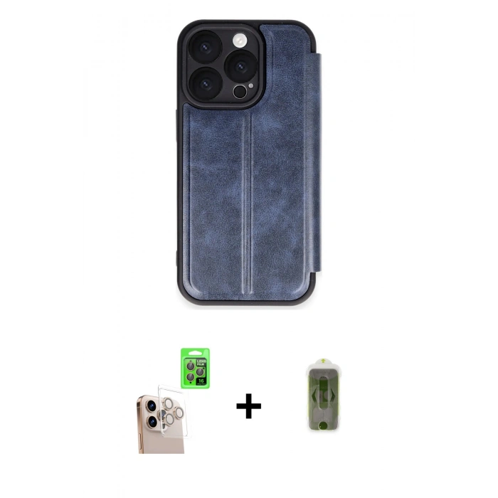 MARSİLYAN™- iPhone 16 Pro Max Kılıf Zirve Yansıma Serisi - Siyah Joko Magic 5D Hayalet Cam + Raze Metal Kamera Lens - NLGY