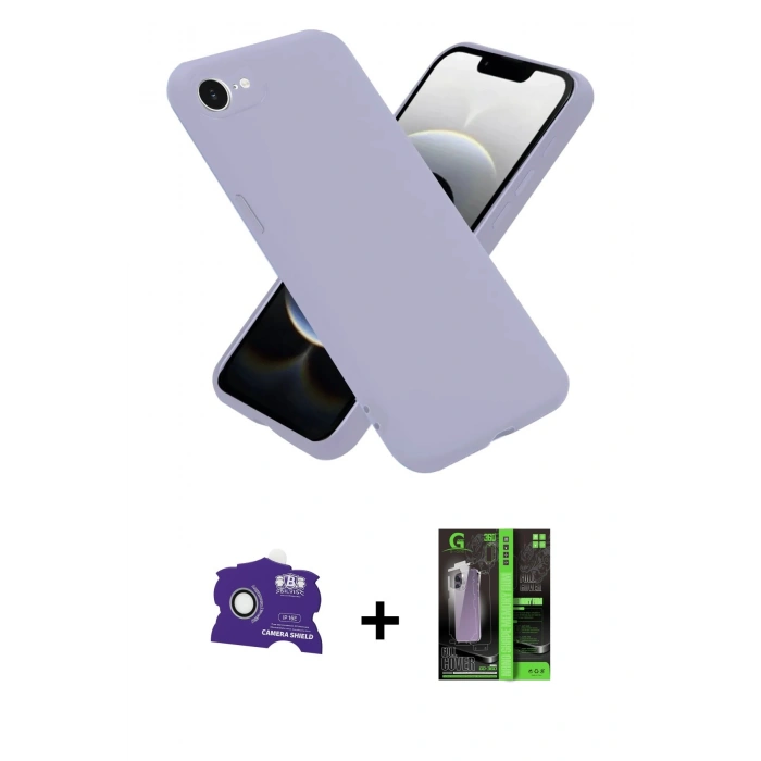 MARSİLYAN™- iPhone 16E Kılıf Ahenk Serisi - Şeffaf 360 Full Body Arka Koruyucu + Bilvis Titan Kamera Lens - BZ