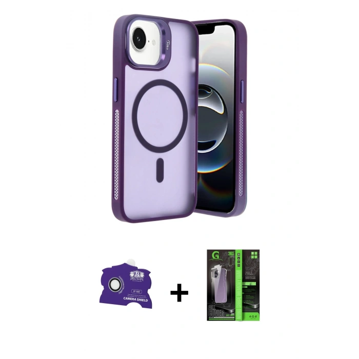 MARSİLYAN™- iPhone 16E Kılıf Akış Form - Şeffaf 360 Full Body Arka Koruyucu + Bilvis Titan Kamera Lens - BZ