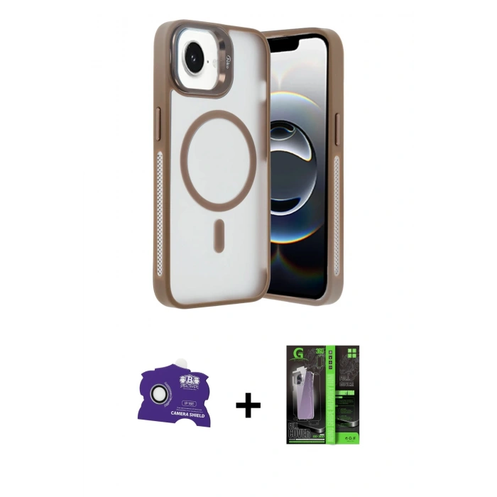 MARSİLYAN™- iPhone 16E Kılıf Akış Form - Şeffaf 360 Full Body Arka Koruyucu + Bilvis Titan Kamera Lens - BZ
