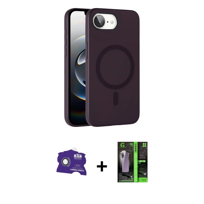 MARSİLYAN™- iPhone 16E Kılıf Çekirdek Modern Prime - Şeffaf 360 Full Body Arka Koruyucu + Bilvis Titan Kamera Lens - BZ