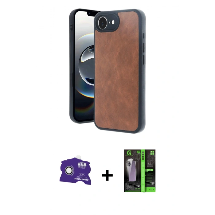 MARSİLYAN™- iPhone 16E Kılıf Kıvılcım Işık Serisi - Şeffaf 360 Full Body Arka Koruyucu + Bilvis Titan Kamera Lens - BZ
