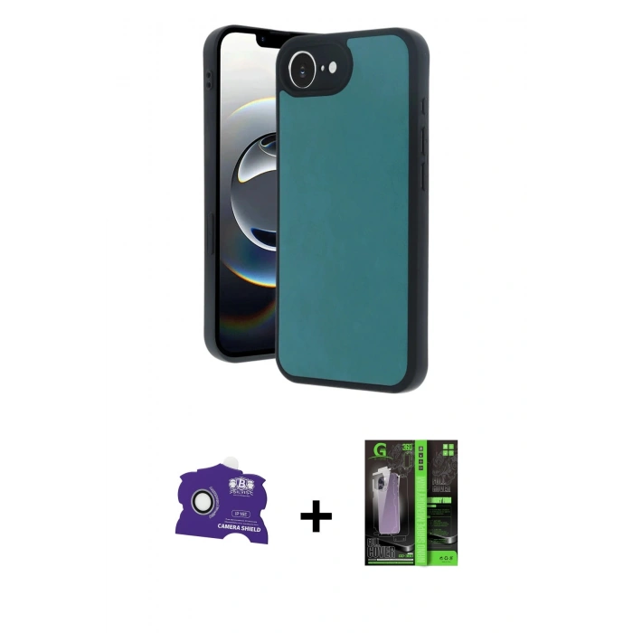 MARSİLYAN™- iPhone 16E Kılıf Kıvılcım Işık Serisi - Şeffaf 360 Full Body Arka Koruyucu + Bilvis Titan Kamera Lens - BZ