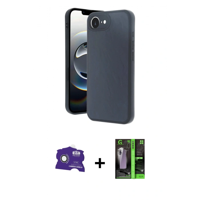 MARSİLYAN™- iPhone 16E Kılıf Kıvılcım Işık Serisi - Şeffaf 360 Full Body Arka Koruyucu + Bilvis Titan Kamera Lens - BZ