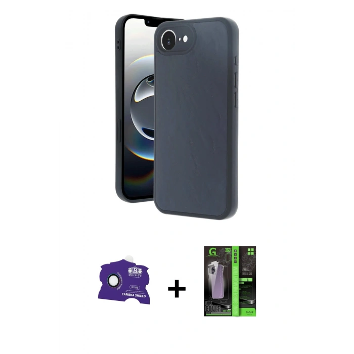 MARSİLYAN™- iPhone 16E Kılıf Kıvılcım Işık Serisi - Şeffaf 360 Full Body Arka Koruyucu + Bilvis Titan Kamera Lens - RW