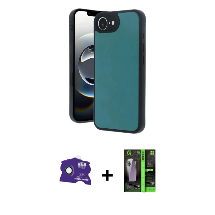 MARSİLYAN™- iPhone 16E Kılıf Kıvılcım Işık Serisi - Şeffaf 360 Full Body Arka Koruyucu + Bilvis Titan Kamera Lens - RW