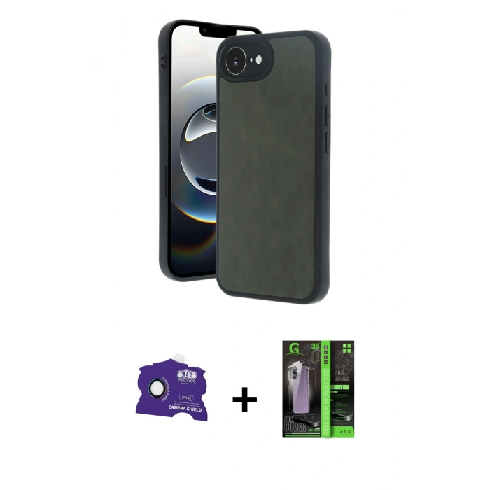 MARSİLYAN™- iPhone 16E Kılıf Kıvılcım Işık Serisi - Şeffaf 360 Full Body Arka Koruyucu + Bilvis Titan Kamera Lens - RW