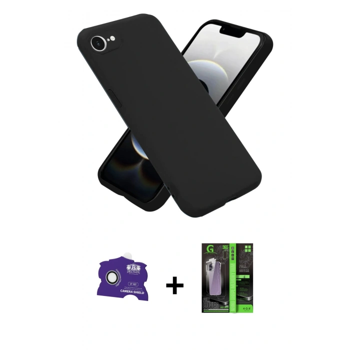 MARSİLYAN™- iPhone 16E Kılıf Kozmos Yansıma Özel Seri - Şeffaf 360 Full Body Arka Koruyucu + Bilvis Titan Kamera Lens - BZ