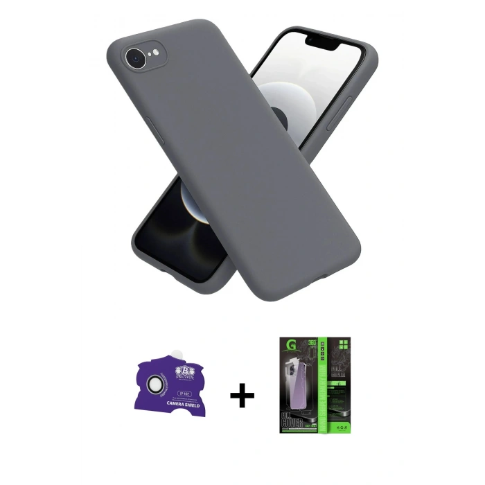 MARSİLYAN™- iPhone 16E Kılıf Kozmos Yansıma Özel Seri - Şeffaf 360 Full Body Arka Koruyucu + Bilvis Titan Kamera Lens - BZ
