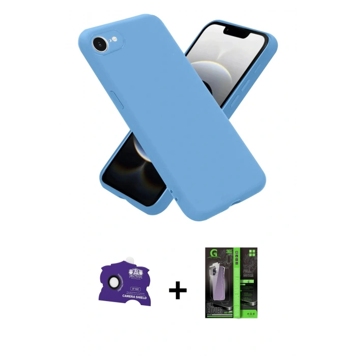 MARSİLYAN™- iPhone 16E Kılıf Kozmos Yansıma Özel Seri - Şeffaf 360 Full Body Arka Koruyucu + Bilvis Titan Kamera Lens - SH
