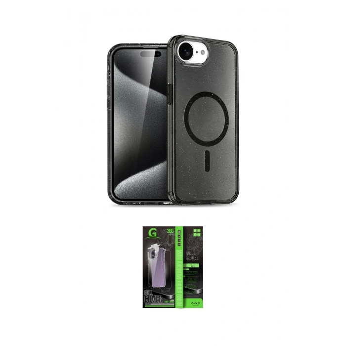 MARSİLYAN™- iPhone 16E Kılıf Nova Asil Prime - Şeffaf 360 Full Body Arka Koruyucu