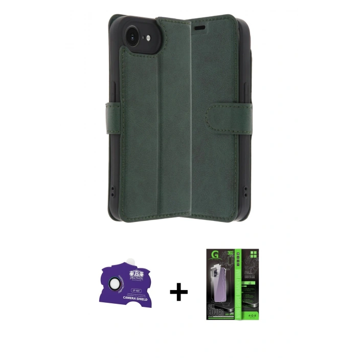 MARSİLYAN™- iPhone 16E Kılıf Siluet Işık Serisi - Şeffaf 360 Full Body Arka Koruyucu + Bilvis Titan Kamera Lens - RW