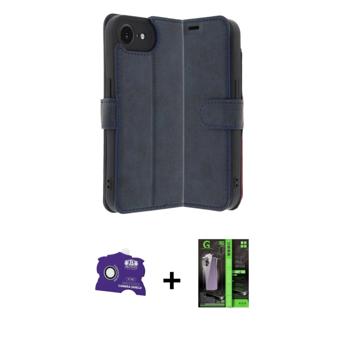MARSİLYAN™- iPhone 16E Kılıf Siluet Işık Serisi - Şeffaf 360 Full Body Arka Koruyucu + Bilvis Titan Kamera Lens - BZ