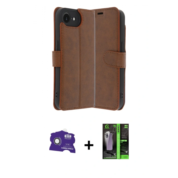 MARSİLYAN™- iPhone 16E Kılıf Siluet Işık Serisi - Şeffaf 360 Full Body Arka Koruyucu + Bilvis Titan Kamera Lens - BZ