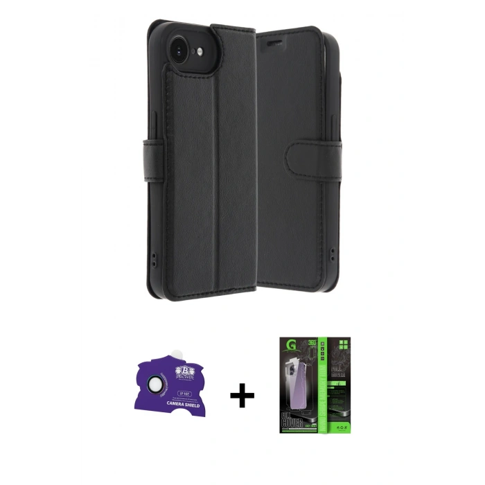 MARSİLYAN™- iPhone 16E Kılıf Siluet Işık Serisi - Şeffaf 360 Full Body Arka Koruyucu + Bilvis Titan Kamera Lens - RW