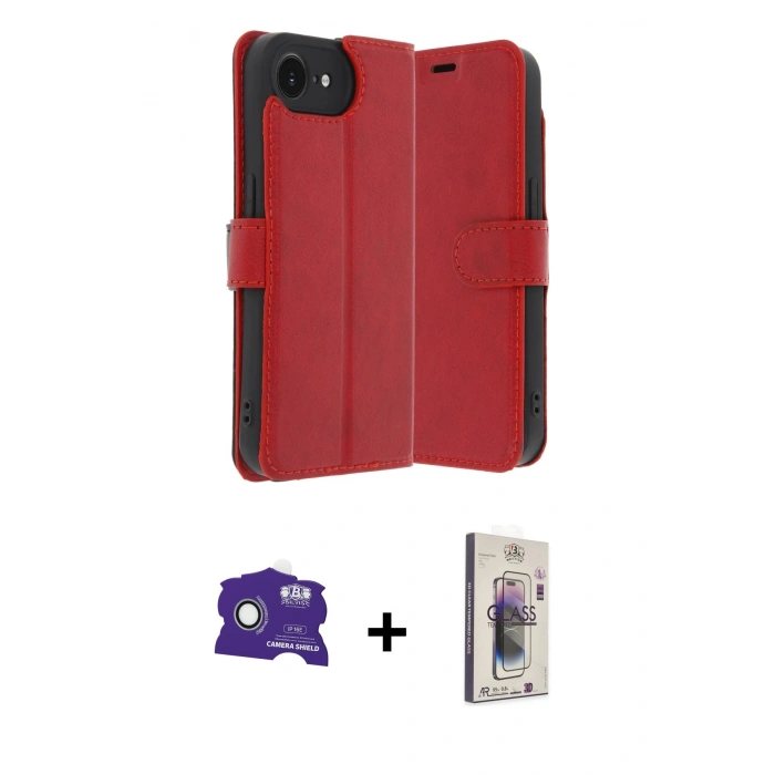 MARSİLYAN™- iPhone 16E Kılıf Siluet Işık Serisi - Siyah Bilvis 3D Cam Ekran Koruyucu + Bilvis Titan Kamera Lens - BZ