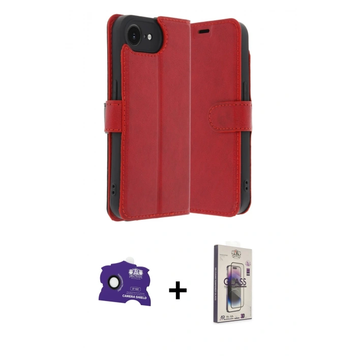 MARSİLYAN™- iPhone 16E Kılıf Siluet Işık Serisi - Siyah Bilvis 3D Cam Ekran Koruyucu + Bilvis Titan Kamera Lens - SH