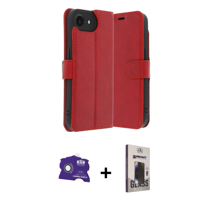 MARSİLYAN™- iPhone 16E Kılıf Siluet Işık Serisi - Siyah Bilvis Hayalet Cam Ekran Koruyucu + Bilvis Titan Kamera Lens - BZ