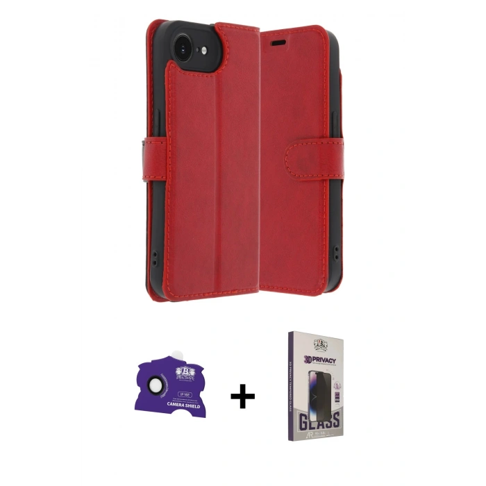 MARSİLYAN™- iPhone 16E Kılıf Siluet Işık Serisi - Siyah Bilvis Hayalet Cam Ekran Koruyucu + Bilvis Titan Kamera Lens - SH