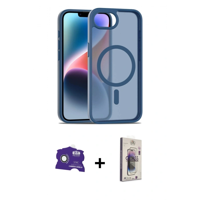 MARSİLYAN™- iPhone 16E Kılıf Siluet Minimal Prime - Siyah Bilvis 3D Cam Ekran Koruyucu + Bilvis Titan Kamera Lens - BZ