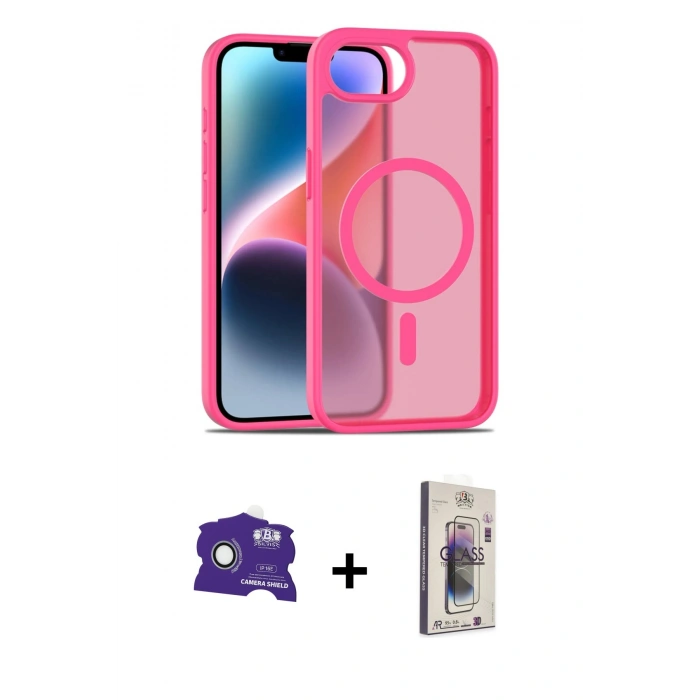 MARSİLYAN™- iPhone 16E Kılıf Siluet Minimal Prime - Siyah Bilvis 3D Cam Ekran Koruyucu + Bilvis Titan Kamera Lens - BZ