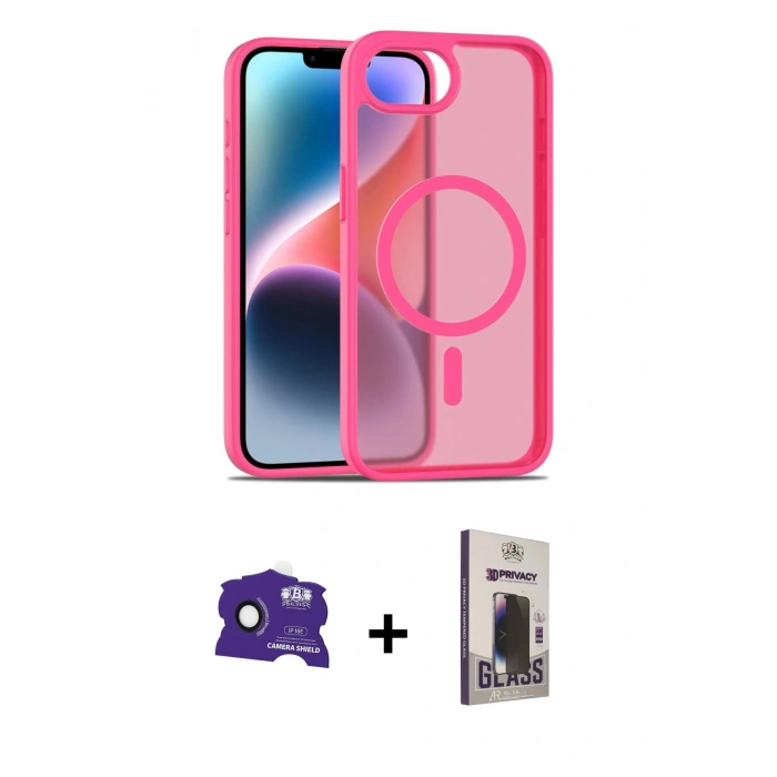 MARSİLYAN™- iPhone 16E Kılıf Siluet Minimal Prime - Siyah Bilvis Hayalet Cam Ekran Koruyucu + Bilvis Titan Kamera Lens - SH