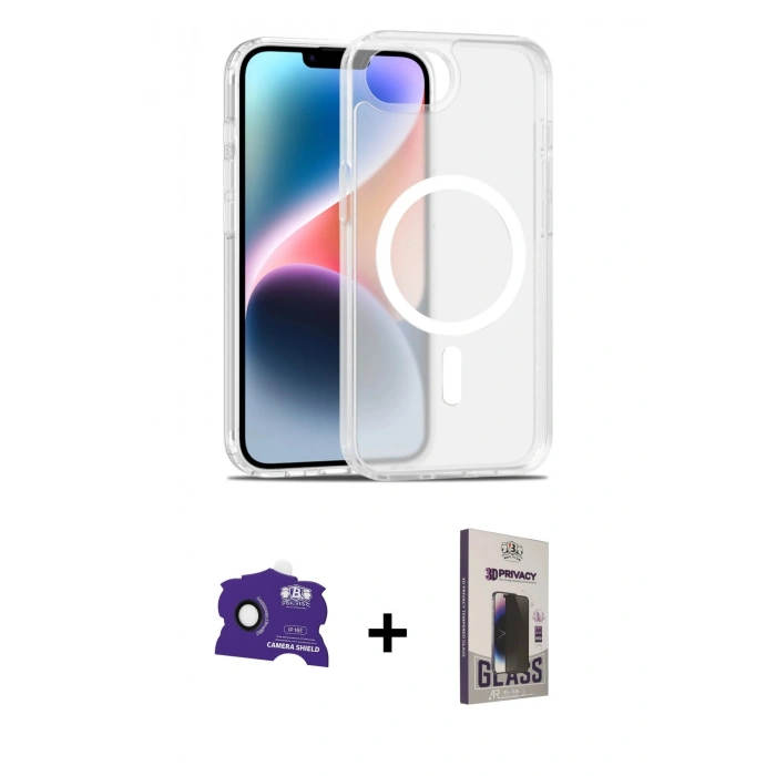 MARSİLYAN™- iPhone 16E Kılıf Siluet Minimal Prime - Siyah Bilvis Hayalet Cam Ekran Koruyucu + Bilvis Titan Kamera Lens - SH
