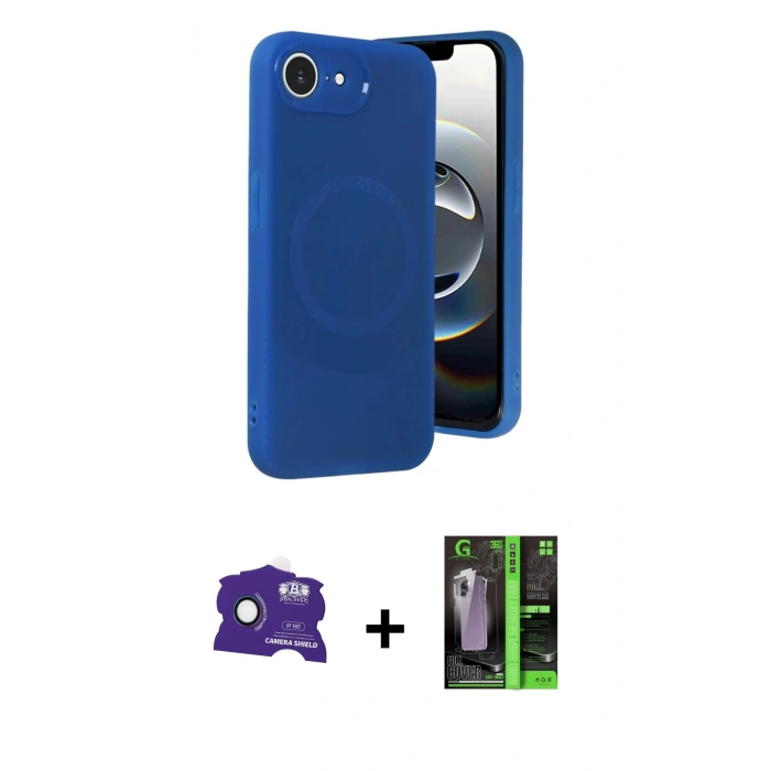 MARSİLYAN™- iPhone 16E Kılıf Ufuk Serisi - Şeffaf 360 Full Body Arka Koruyucu + Bilvis Titan Kamera Lens - RW