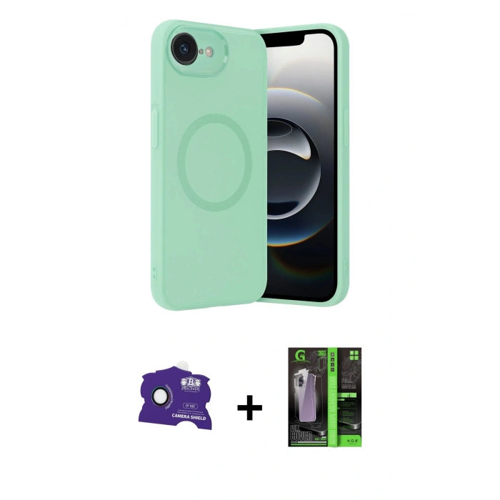 MARSİLYAN™- iPhone 16E Kılıf Ufuk Serisi - Şeffaf 360 Full Body Arka Koruyucu + Bilvis Titan Kamera Lens - RW
