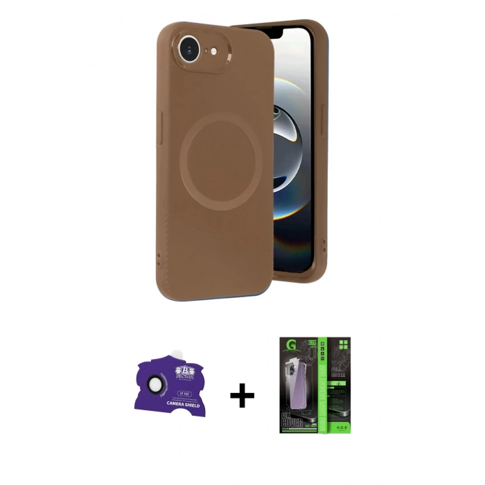 MARSİLYAN™- iPhone 16E Kılıf Ufuk Serisi - Şeffaf 360 Full Body Arka Koruyucu + Bilvis Titan Kamera Lens - SH