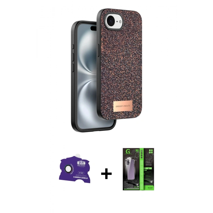 MARSİLYAN™- iPhone 16E Kılıf Vadi Klasik Serisi - Şeffaf 360 Full Body Arka Koruyucu + Bilvis Titan Kamera Lens - RW