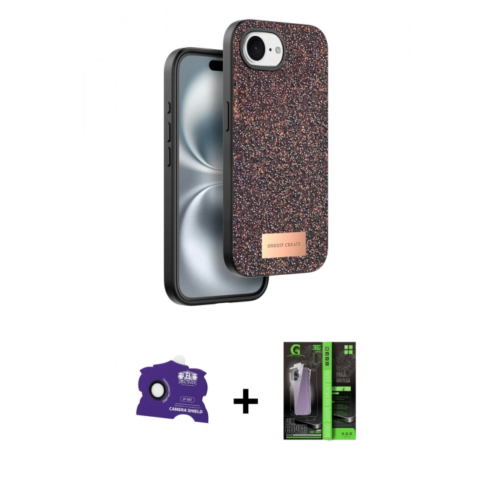 MARSİLYAN™- iPhone 16E Kılıf Vadi Klasik Serisi - Şeffaf 360 Full Body Arka Koruyucu + Bilvis Titan Kamera Lens - SH