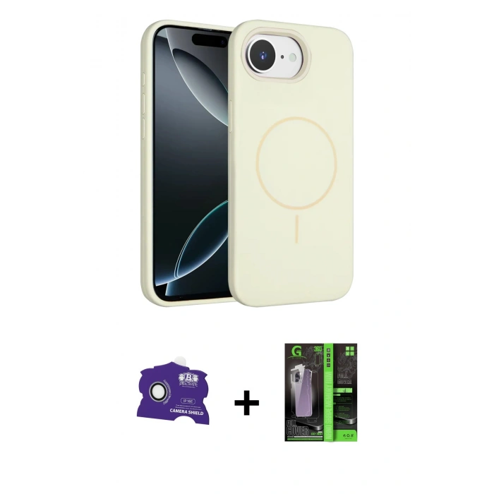 MARSİLYAN™- iPhone 16E Kılıf Yankı Form Serisi - Şeffaf 360 Full Body Arka Koruyucu + Bilvis Titan Kamera Lens - BZ