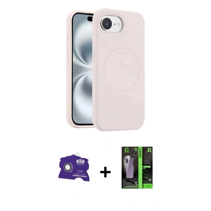 MARSİLYAN™- iPhone 16E Kılıf Yankı Form Serisi - Şeffaf 360 Full Body Arka Koruyucu + Bilvis Titan Kamera Lens - BZ