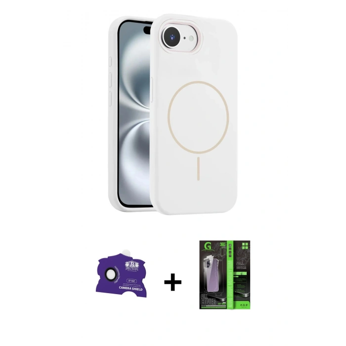 MARSİLYAN™- iPhone 16E Kılıf Yankı Form Serisi - Şeffaf 360 Full Body Arka Koruyucu + Bilvis Titan Kamera Lens - SH
