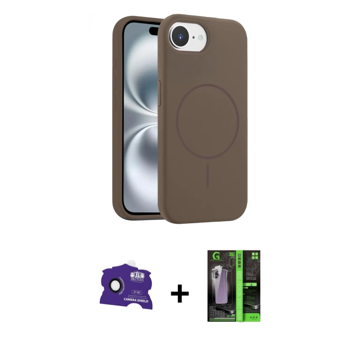 MARSİLYAN™- iPhone 16E Kılıf Yankı Form Serisi - Şeffaf 360 Full Body Arka Koruyucu + Bilvis Titan Kamera Lens - SH