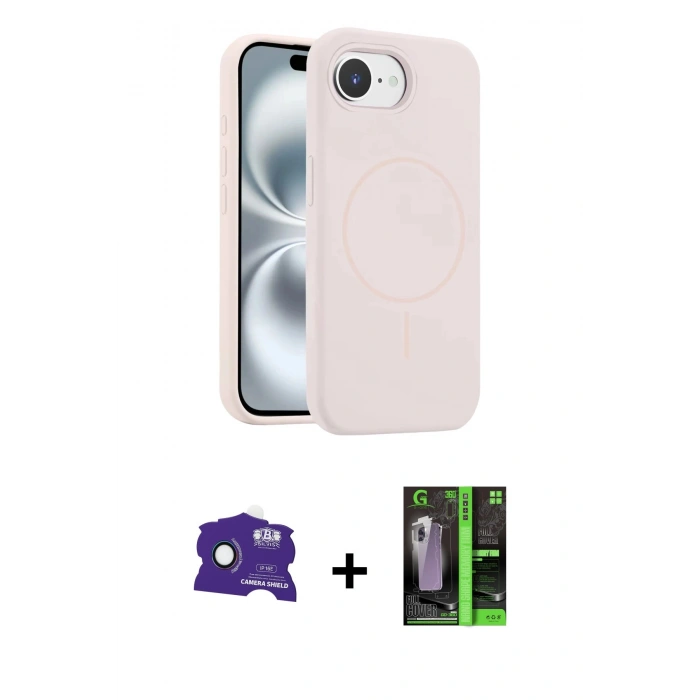 MARSİLYAN™- iPhone 16E Kılıf Yankı Form Serisi - Şeffaf 360 Full Body Arka Koruyucu + Bilvis Titan Kamera Lens - RW