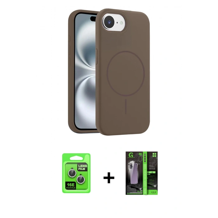 MARSİLYAN™- iPhone 16E Kılıf Yankı Form Serisi - Şeffaf 360 Full Body Arka Koruyucu + Raze Metal Kamera Lens - GS