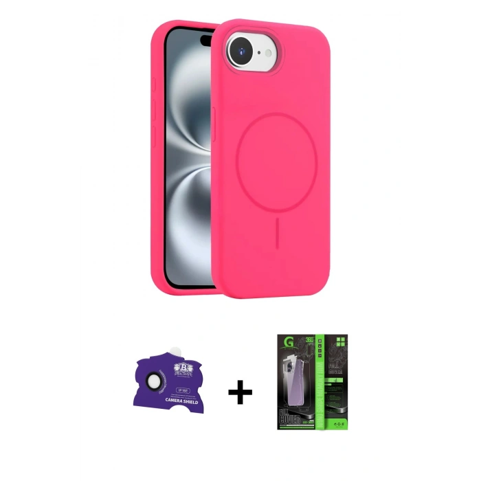 MARSİLYAN™- iPhone 16E Kılıf Yankı Form Serisi - Şeffaf 360 Full Body Arka Koruyucu + Bilvis Titan Kamera Lens - SH