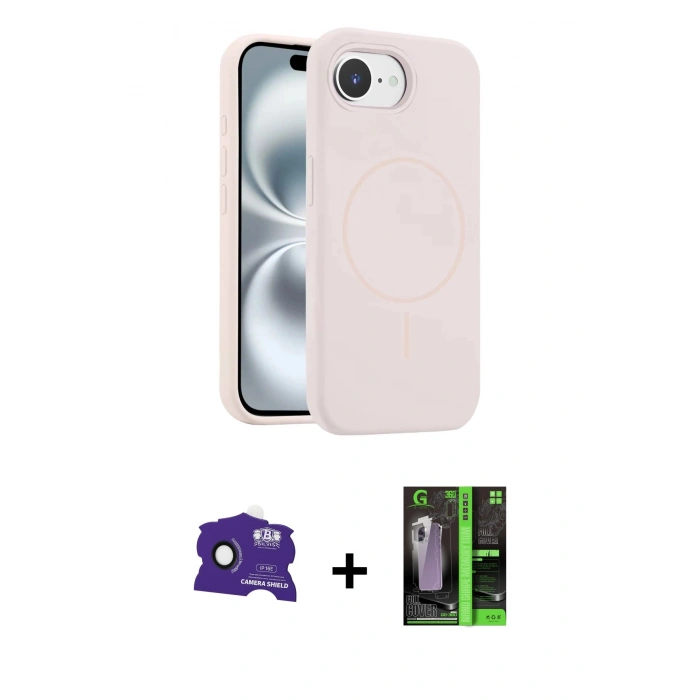 MARSİLYAN™- iPhone 16E Kılıf Yankı Form Serisi - Şeffaf 360 Full Body Arka Koruyucu + Bilvis Titan Kamera Lens - SH