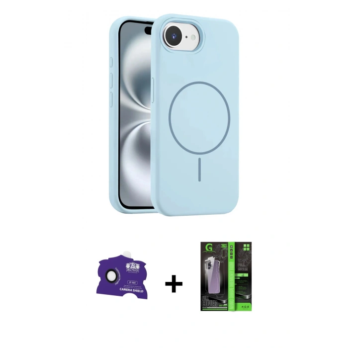 MARSİLYAN™- iPhone 16E Kılıf Yankı Form Serisi - Şeffaf 360 Full Body Arka Koruyucu + Bilvis Titan Kamera Lens - SH