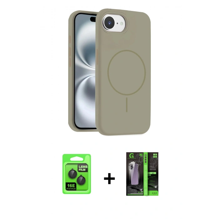 MARSİLYAN™- iPhone 16E Kılıf Yankı Form Serisi - Şeffaf 360 Full Body Arka Koruyucu + Raze Metal Kamera Lens - SH